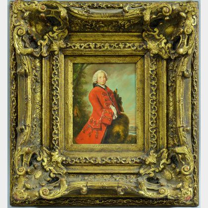 British School, 20th Century Gentleman in a Red 18th Century-style Coat