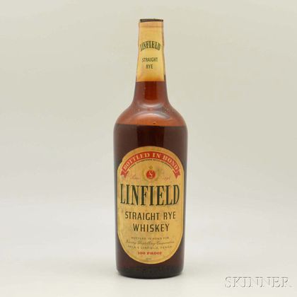Linfield Straight Rye 5 Years Old 1945, 1 4/5-quart bottle 