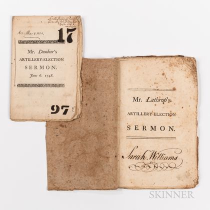 Two 18th Century Ancient and Honorable Artillery Company Sermons.