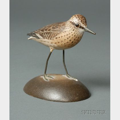 Carved and Painted Least Sandpiper Ornamental Mantel Figure
