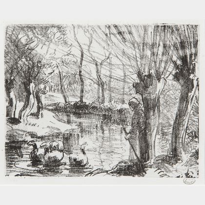 Camille Pissarro (French, 1830-1903) Gardeuse d'oies