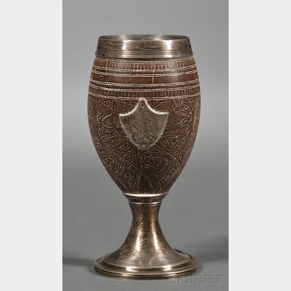 George III Silver-mounted Coconut Shell Goblet