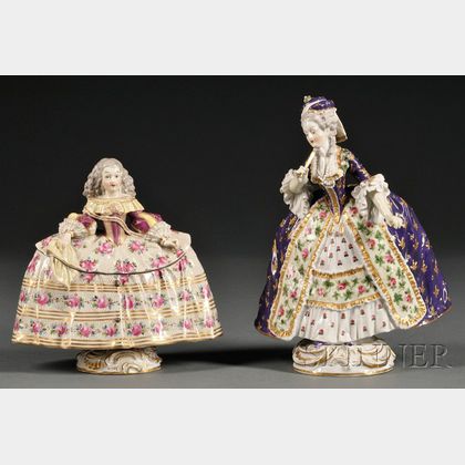 Two Continental Sevres-style Porcelain Articles