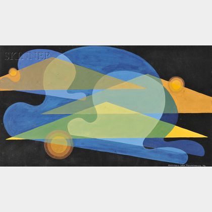 Garabed Der Hohannesian (American, 1908-1992) Composition in Blue and Yellow