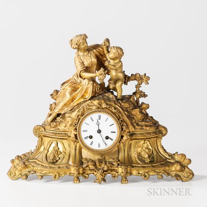 Japy Freres Gilt-bronze Mantel Clock