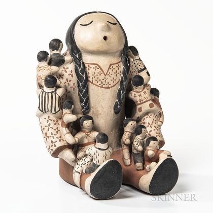 Cochiti Polychrome Pottery Storyteller Figure