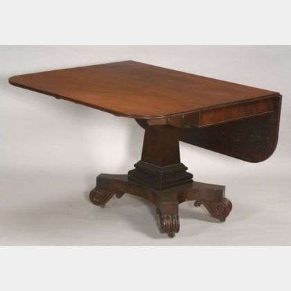 Classical Mahogany Carved and Mahogany Veneer Table