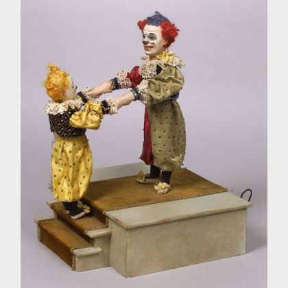 Rare Roullet et Decamps Automaton of Two Clown Acrobats