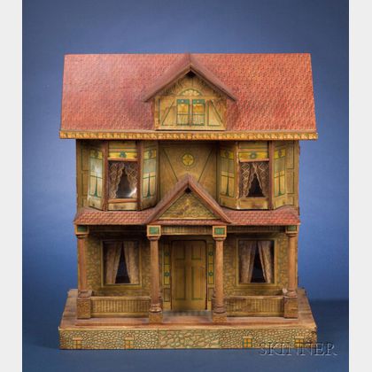 Bliss Two-Storey Lithographed Paper-on-Wood Dollhouse