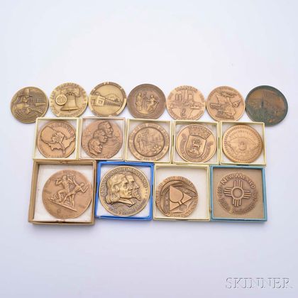 Sixteen State-related Commemorative Bronze Medals