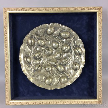 Framed Repousse Silver-plate Charger