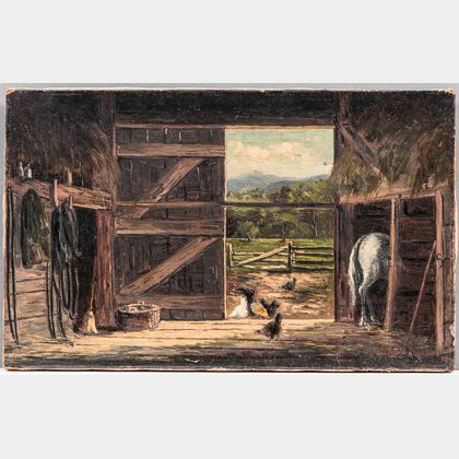 Frank Shapleigh (New Hampshire/Massachusetts, 1842-1906) Old Barn In Jackson N.H.