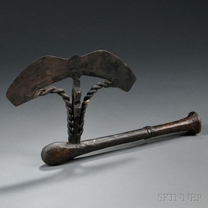 Songye Axe with Copper-wrapped Shaft