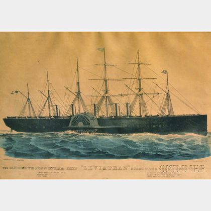 Currier & Ives, publishers (American, 1857-1907) THE MAMMOTH IRON STEAM-SHIP "LEVIATHAN."