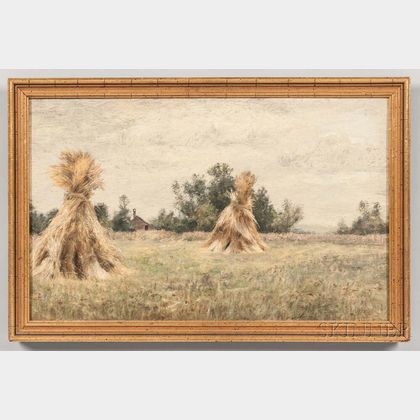 Albert Insley (New York/New Jersey, 1842-1937) Landscape with Haystacks.