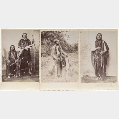 Three Cabinet Cards of Young Native American Men