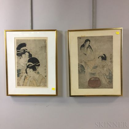 Two Kitagawa Utamaro (1753-1806) Woodblock Prints