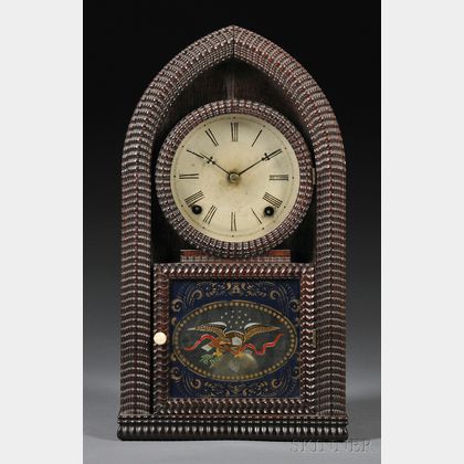 J.C. Brown Mahogany Ripple-Molded Beehive Clock