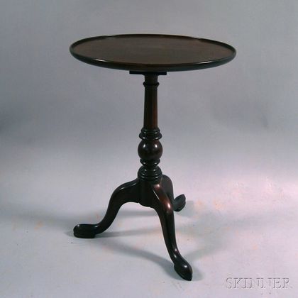 Bussolini Bros. Queen Anne-style Mahogany Dish-top Candlestand