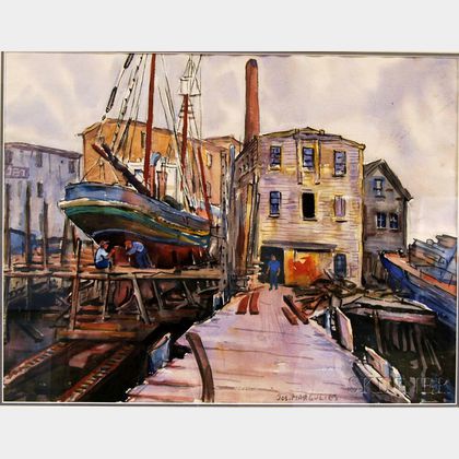 Joseph Margulies (American, 1896-1984) Dry Dock Scene.