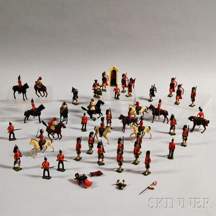 Forty-two Mostly Britains Painted Lead Soldiers