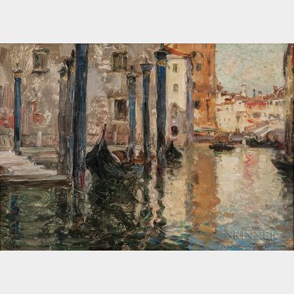 Oliver Dennett Grover (American, 1861-1927) Canal in Venice