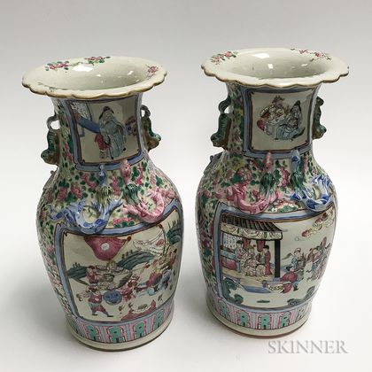 Pair of Chinese Baluster-form Vases