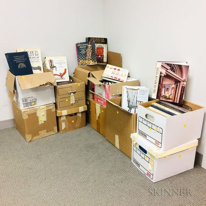 Eleven Boxes of Books on Antique American Furniture and Decorative Arts