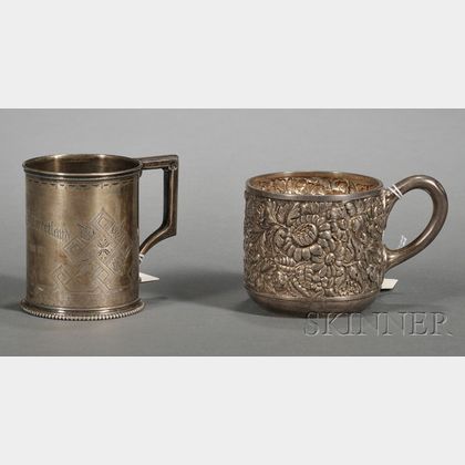 Two Sterling Child's Mugs