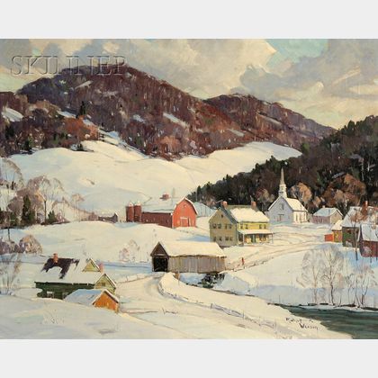 Robert Shaw Wesson (American, 1902-1967) Winter Village at Tunbridge V.T.