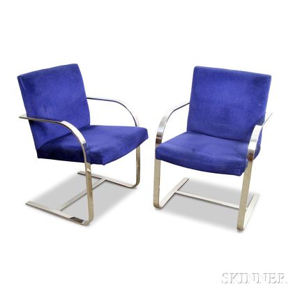 Pair of St. Timothy BRNO-style Chromed Steel Armchairs