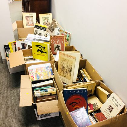 Twelve Boxes of Books on Mostly 20th Century American and European Art Including Modern and Outsider Subjects