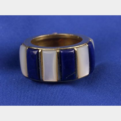 18kt Gold, Lapis Lazuli, and Mother-of-Pearl Band