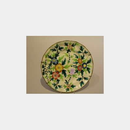 Italian Floral Decorated Faience Plate