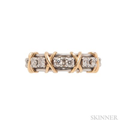 Platinum, 18kt Gold, and Diamond "Sixteen Stone" Ring, Schlumberger for Tiffany & Co.