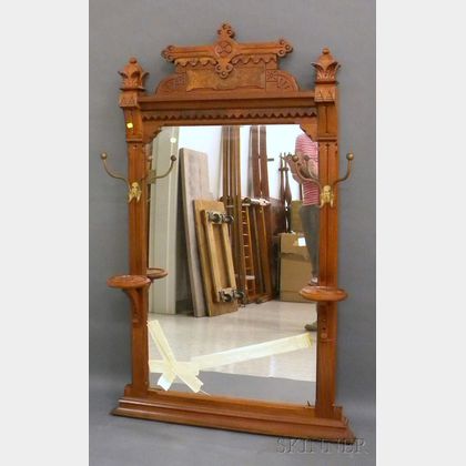 Victorian Renaissance Revival Carved Walnut Dresser Mirror
