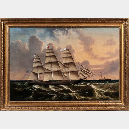 Anglo/American School, Late 19th Century Portrait of the Clipper Ship Swallow