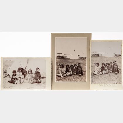Three Cabinet Cards of Kiowa Children