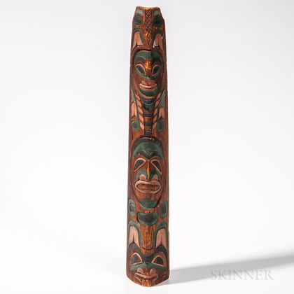 Northwest Coast Carved Cedar Model Totem Pole
