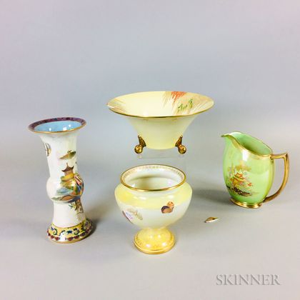 Four Carlton Ware Lustre Ceramic Items