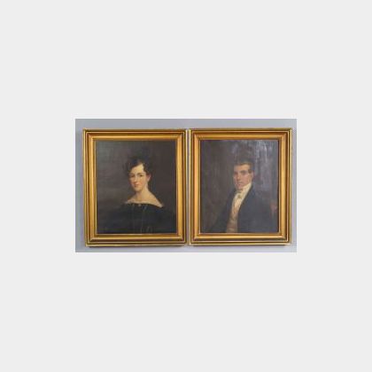 Attributed to John S. Blunt (New England, 1798-1835) Pair of Portraits