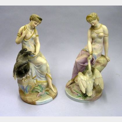 Pair of Continental Bisque Figural Groups