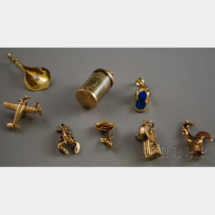 Group of Gold Charms and Pendants