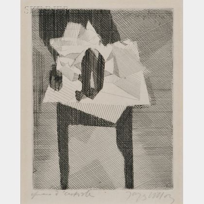 Jacques Villon (French, 1875-1963) La table au tampon noir