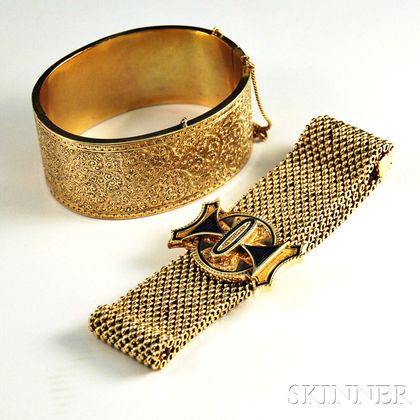 Two 14kt Gold Victorian Bracelets