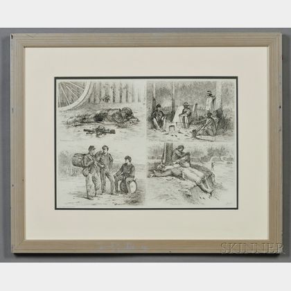 E. Forbes 1876 Etching of Civil War Vignettes