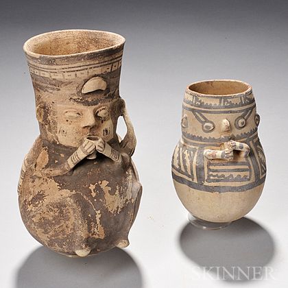 Two Chancay Figural Urns