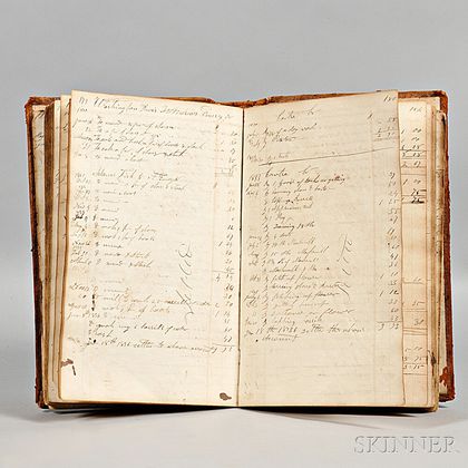 Cobbler's Manuscript Account Book c. 1827-1838, Andrews Emery (1806-1860) Jaffrey, New Hampshire.