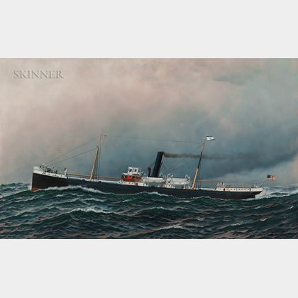 Antonio Nicolo Gasparo Jacobsen (Danish/American, 1850-1921) Portrait of the Clyde Line Steamer Navahoe