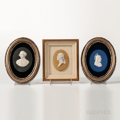 Three Wedgwood Jasper Portrait Medallions